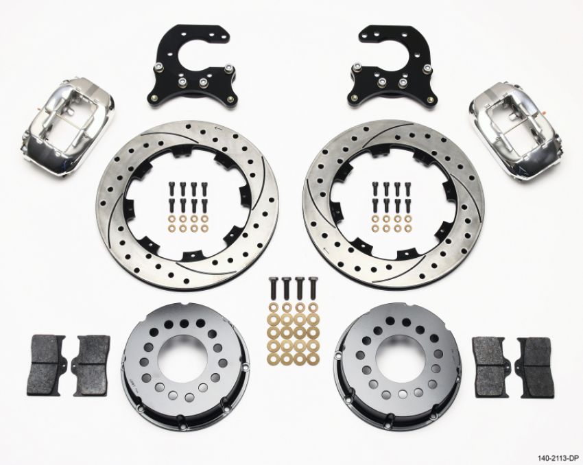 Wilwood 140-2113-DP Forged Dynalite P/S Rear Kit Drilled Polished Small Ford 2.66in Offset