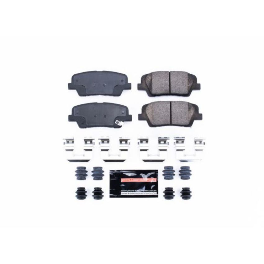 PowerStop Z23-1284 PowerStop - Z23 Daily Driver Carbon-Fiber Ceramic Brake Pads with Hardware Kit