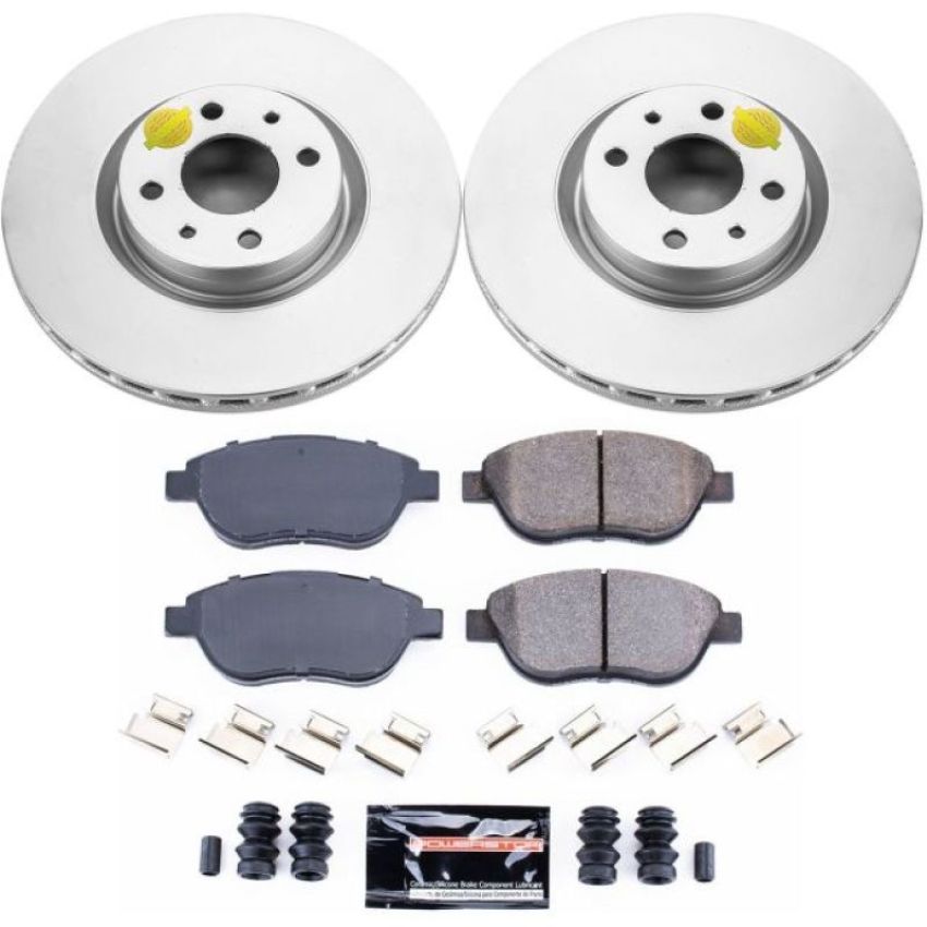 PowerStop CRK6426 Genuine Geomet Coated Rotor and Carbon-Fiber Ceramic Brake Pad Kit