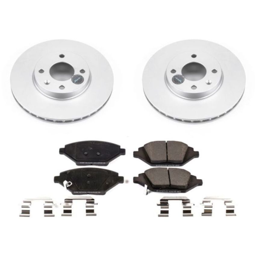 PowerStop CRK7844 Genuine Geomet Coated Rotor and Low-Dust Ceramic Brake Pad Kit