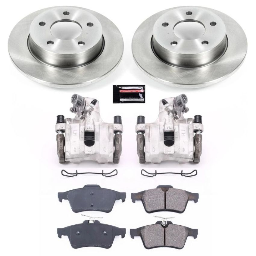 PowerStop KCOE123 OE Stock Replacement Low-Dust Ceramic Brake Pad, Rotor and Caliper Kit