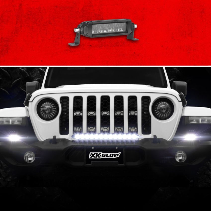 XKGLOW XK064006-D XK Glow Razor Light Bar Auxiliary High Beam Driving No Wire & Switch 6in