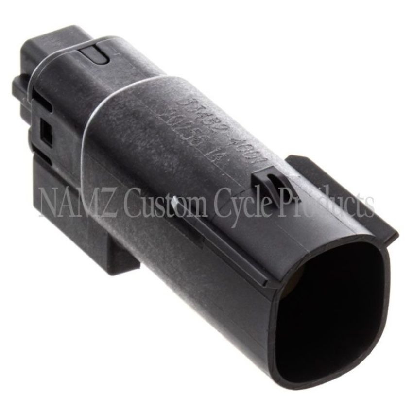 NAMZ NM-33482-4001 07-23 V-Twin XL 1200 & 883 Models Molex MX-150 4-Position Male Connector - Blk (HD 72175-07BK)