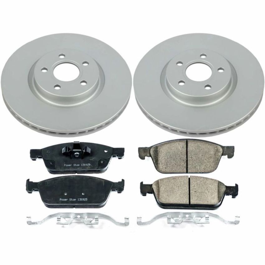 PowerStop CRK8175 Genuine Geomet Coated Rotor and Low-Dust Ceramic Brake Pad Kit