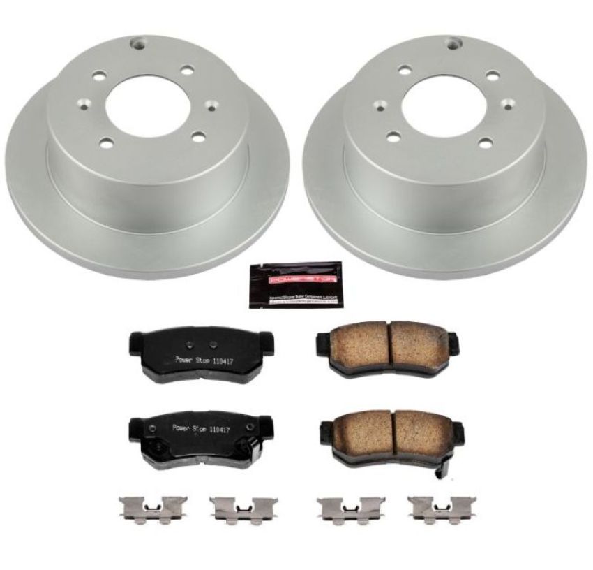 PowerStop CRK5212 Genuine Geomet Coated Rotor and Low-Dust Ceramic Brake Pad Kit