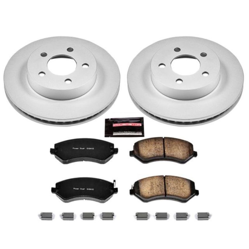 PowerStop CRK2160 Genuine Geomet Coated Rotor and Low-Dust Ceramic Brake Pad Kit