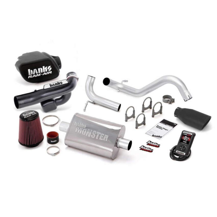Banks Power 51348-B 12-14 Jeep 3.6L Wrangler (All) 2dr Stinger Sys w/ AutoMind - SS Single Exh w/ Black Tip
