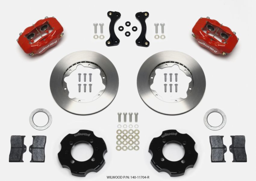 Wilwood 140-11704-R Forged Dynalite Front Hat Kit 11.00in Red 95-05 Miata