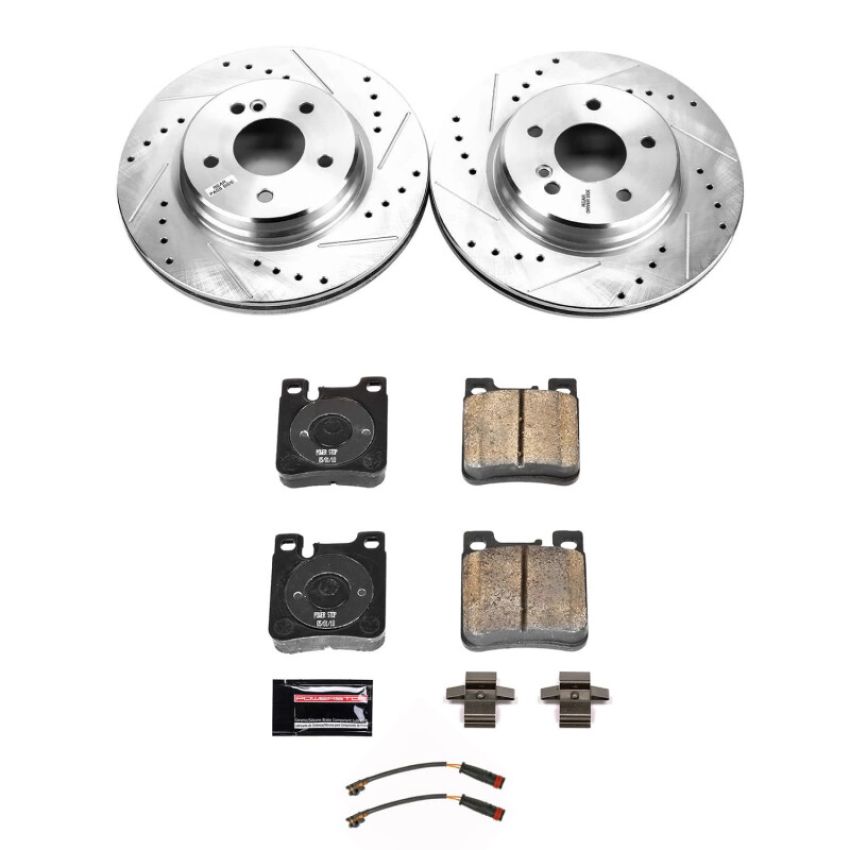 PowerStop K9107 Z23 Daily Driver Carbon-Fiber Ceramic Brake Pad and Drilled & Slotted Rotor Kit