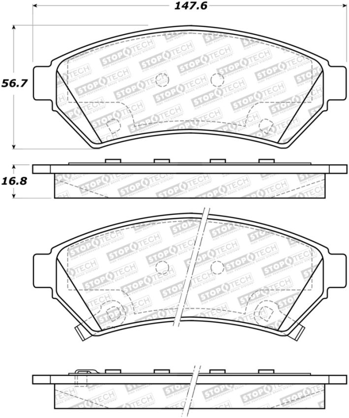 Stoptech 308.10750 Street Brake Pads