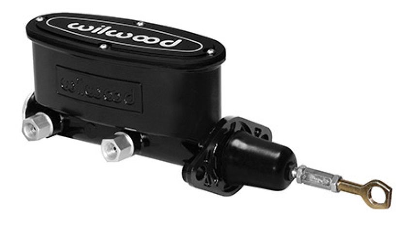 Wilwood 260-14157-BK High Volume Tandem M/C - 15/16in Bore Black-W/Pushrod - Early Mustang