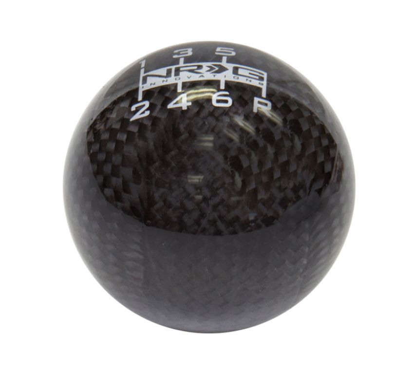 NRG SK-300BC-1-W Ball Style Shift Knob - Heavy Weight 480G / 1.1Lbs. - Black Carbon Fiber (6 Speed)