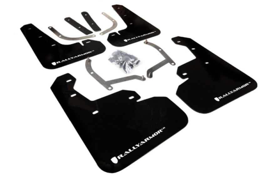 Rally Armor MF45-UR-BLK/WH Black Mud Flap/White Logo
