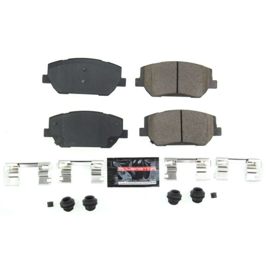 PowerStop Z23-2198 PowerStop - Z23 Daily Driver Carbon-Fiber Ceramic Brake Pads with Hardware Kit