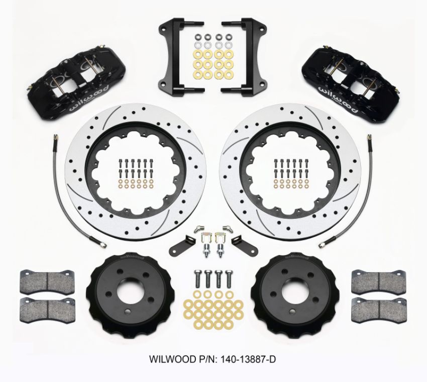 Wilwood 140-13887-D AERO6 Front Hat Kit 15.00 Drilled 2015-Up Mustang w/Lines