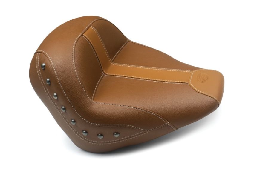 Mustang Motorcycle 75389MV Mustang 15-21 Indian Scout Standard Touring Solo Seat w/Studs - Brown