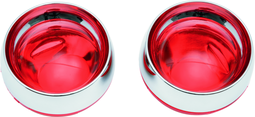 Kuryakyn 2269 Deep Dish Bezels With Red Lenses