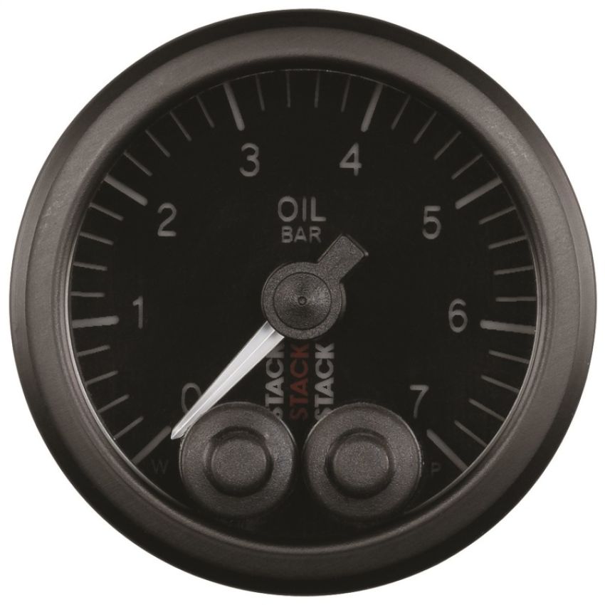 AutoMeter ST3501 Stack 52mm 0-7 Bar M10 Male Pro-Control Oil Pressure Gauge - Black