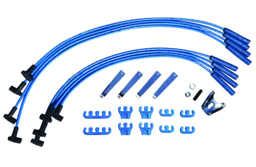 Moroso 72754 Chevrolet Big Block Ignition Wire Dress-Up Kit - HEI - Blue Max - Spiral Core