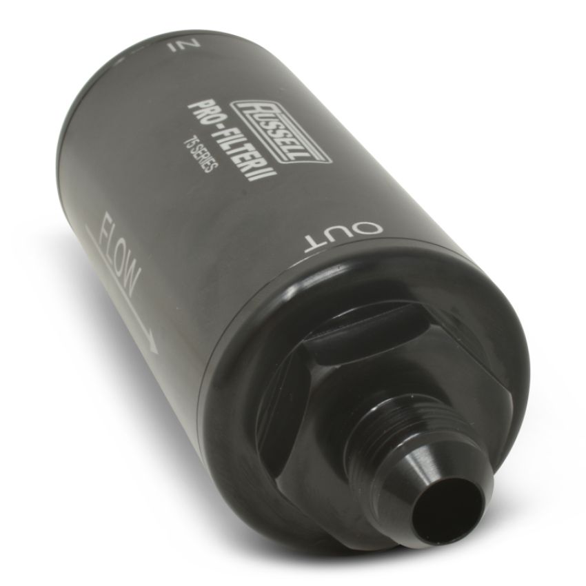 Russell 750601 Performance Profilter Fuel Filter 6.25in Long 10 Micron -6AN Inlet -10AN Outlet - Black