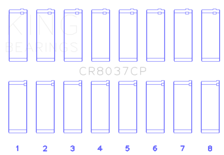 King Engine Bearings CR8037CP King 01-09 GM Duramax 6.6L A Rod (Size STD) Connecting Rod Bearing Set