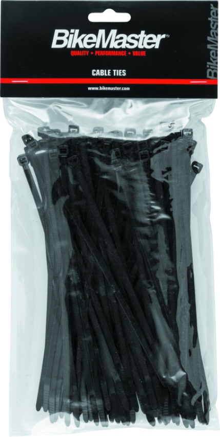 BikeMaster 151674 7.5in Cable Ties (Pack of 100) - Black