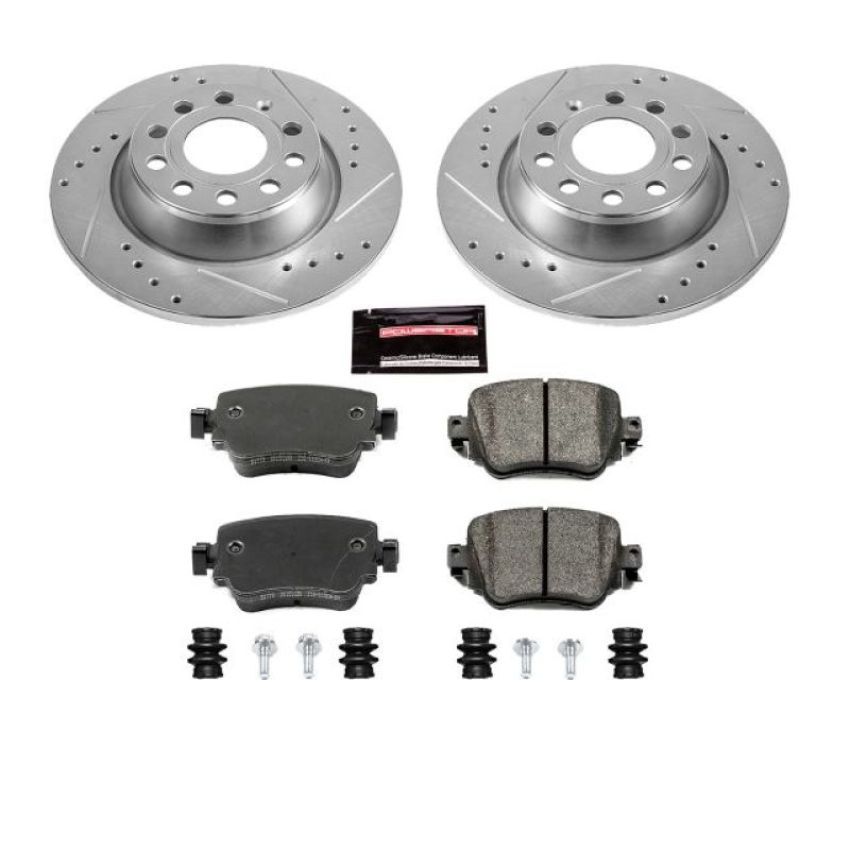 PowerStop K7707 Z23 Daily Driver Carbon-Fiber Ceramic Brake Pad and Drilled & Slotted Rotor Kit