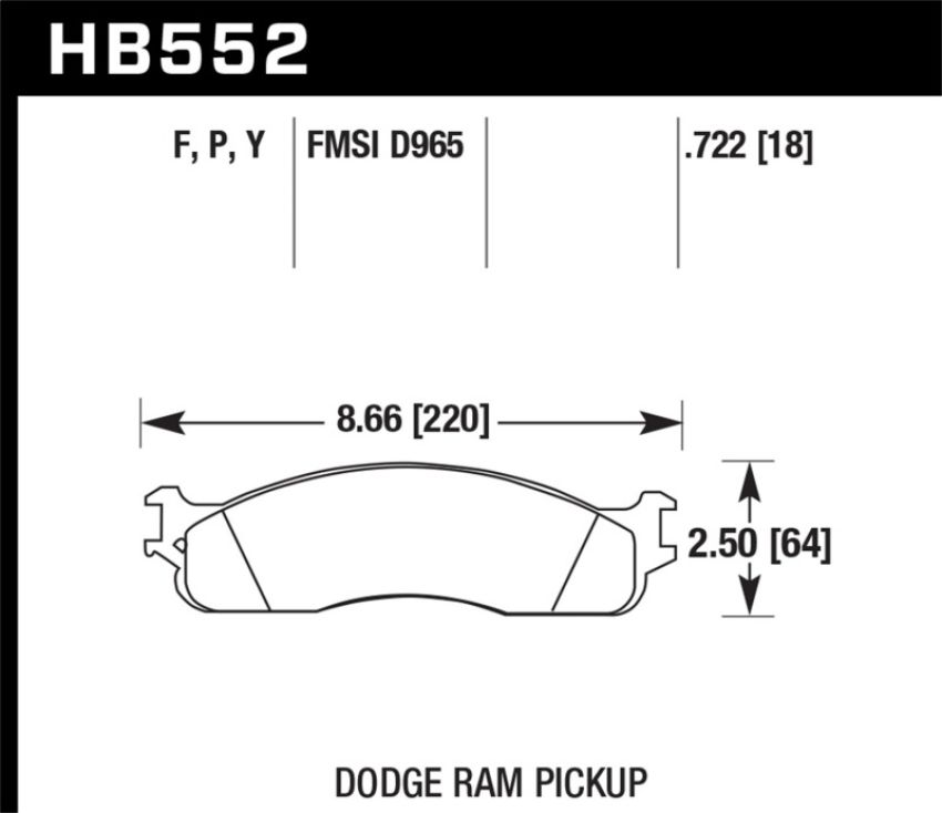 Hawk Performance HB552F.722 HPS Disc Brake Pad
