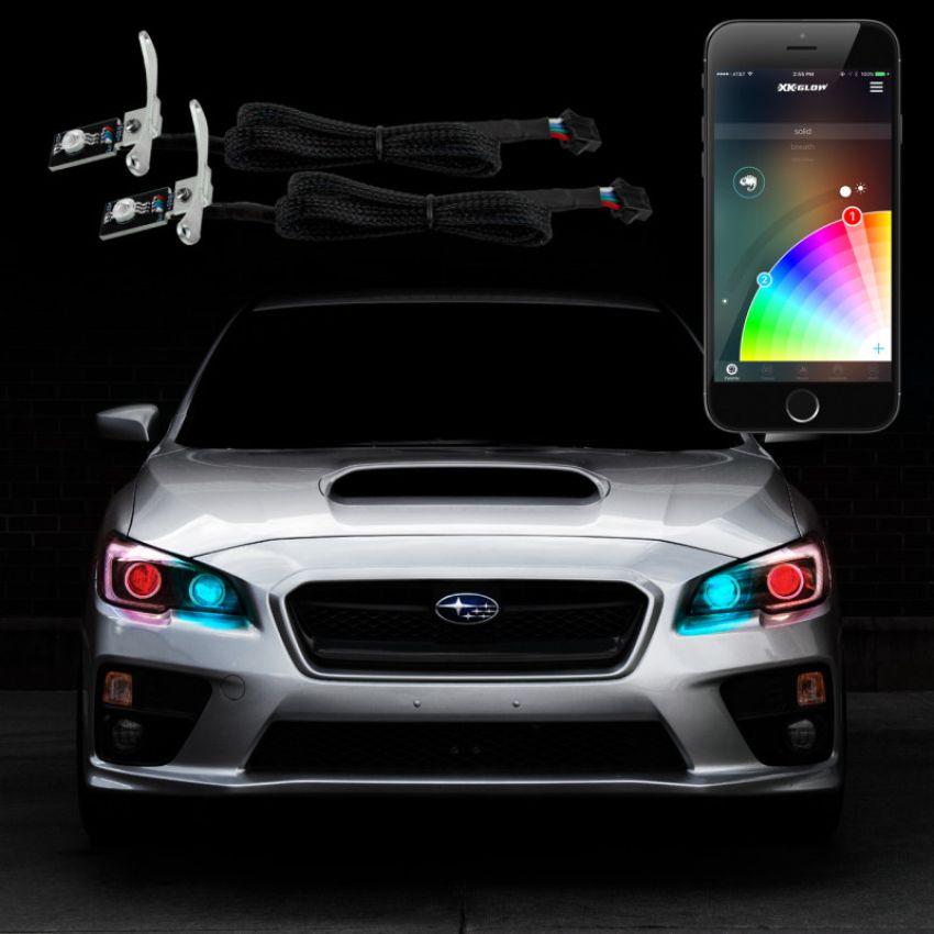 XKGLOW XK042009 XK Glow 2xRGB Demon Eye Million Color  Smartphone App Controlled Kit