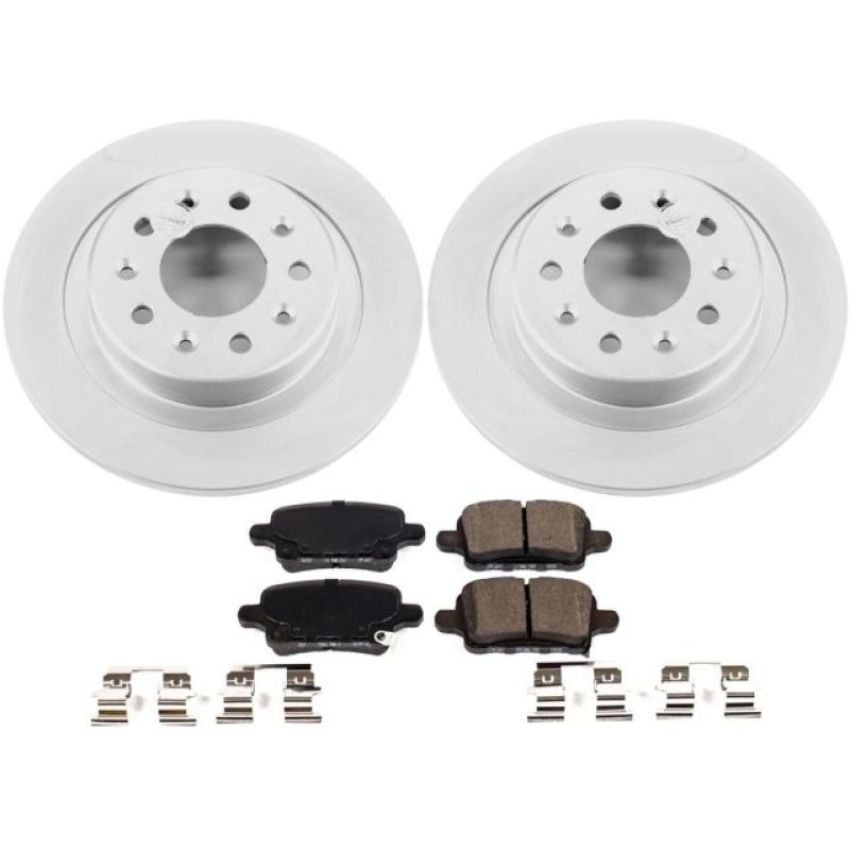 PowerStop CRK7721 Genuine Geomet Coated Rotor and Low-Dust Ceramic Brake Pad Kit