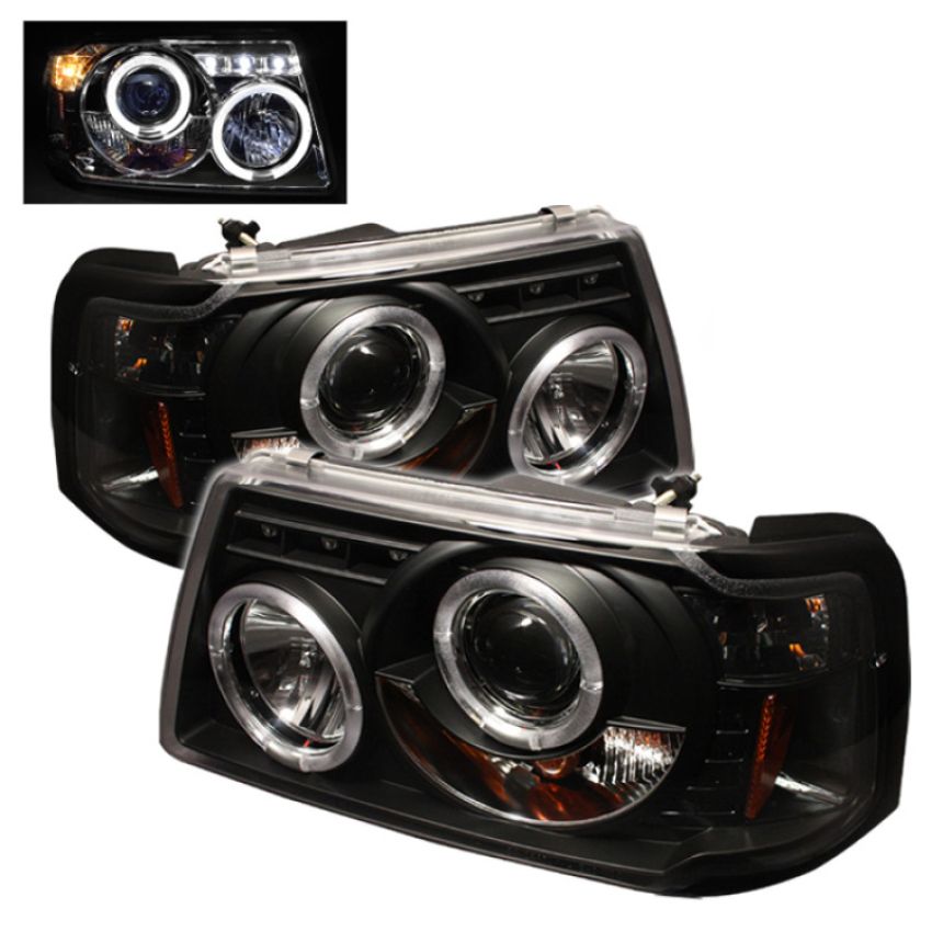 SPYDER 5010490 1PC Projector Headlights - LED Halo - Black