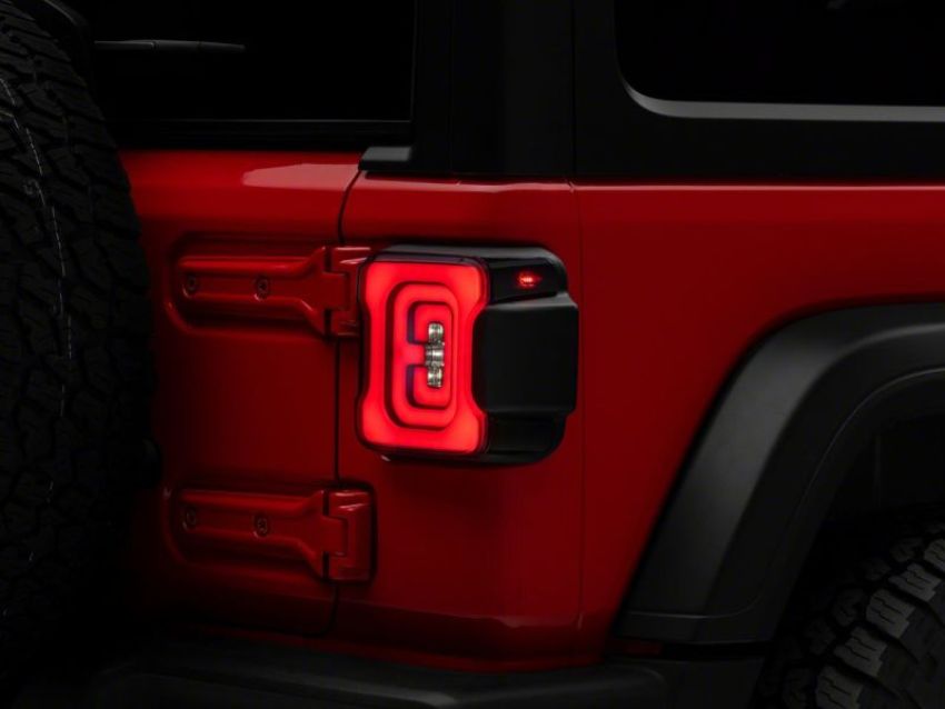 Raxiom J164243-JL 18-23 Jeep Wrangler JL Axial Series Carver LED Tail Lights- Blk Housing (Smoked Lens)