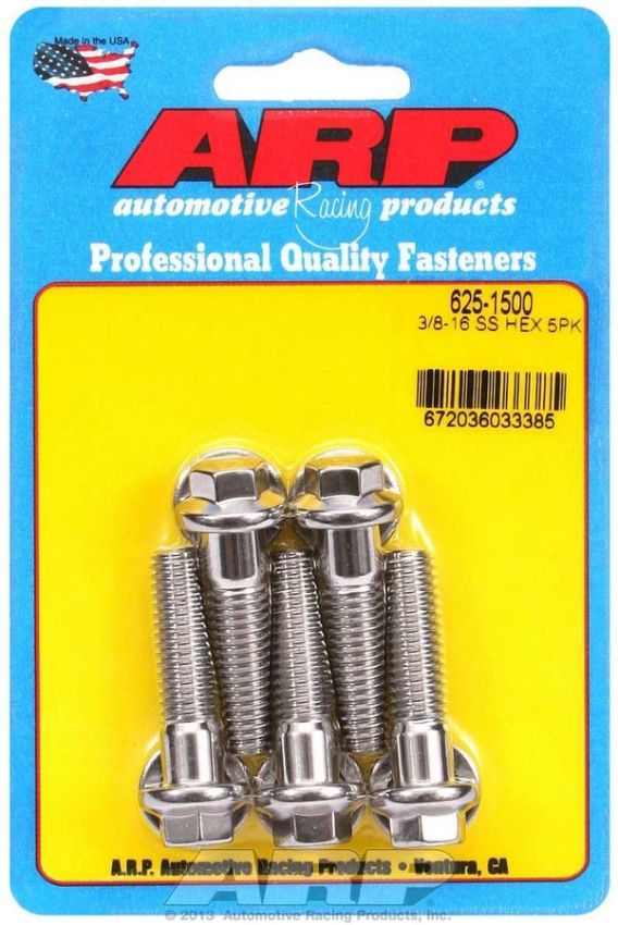 ARP ARP625-1500 S/S Bolt Kit - 6pt. (5) 3/8-16 x 1.500