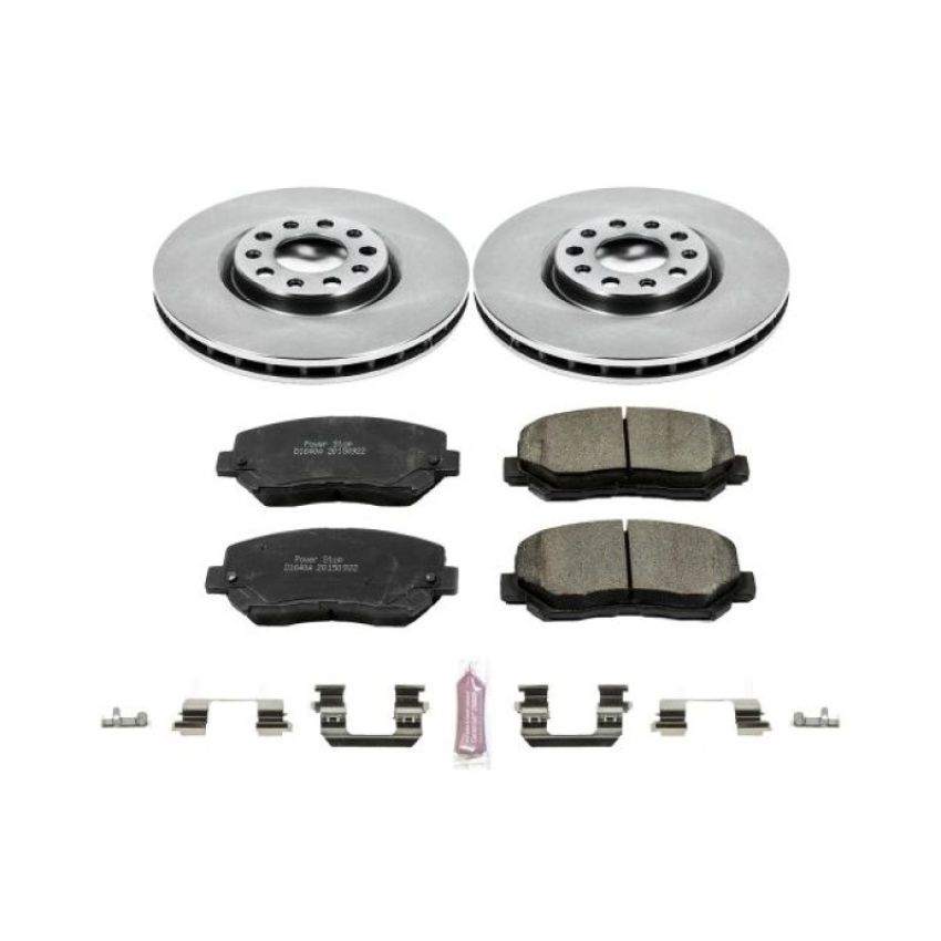 PowerStop KOE6372 OE Stock Replacement Low-Dust Ceramic Brake Pad and Rotor Kit