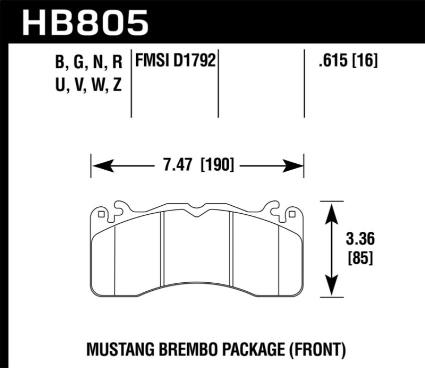 Hawk Performance HB805Z.615 Performance Ceramic Disc Brake Pad