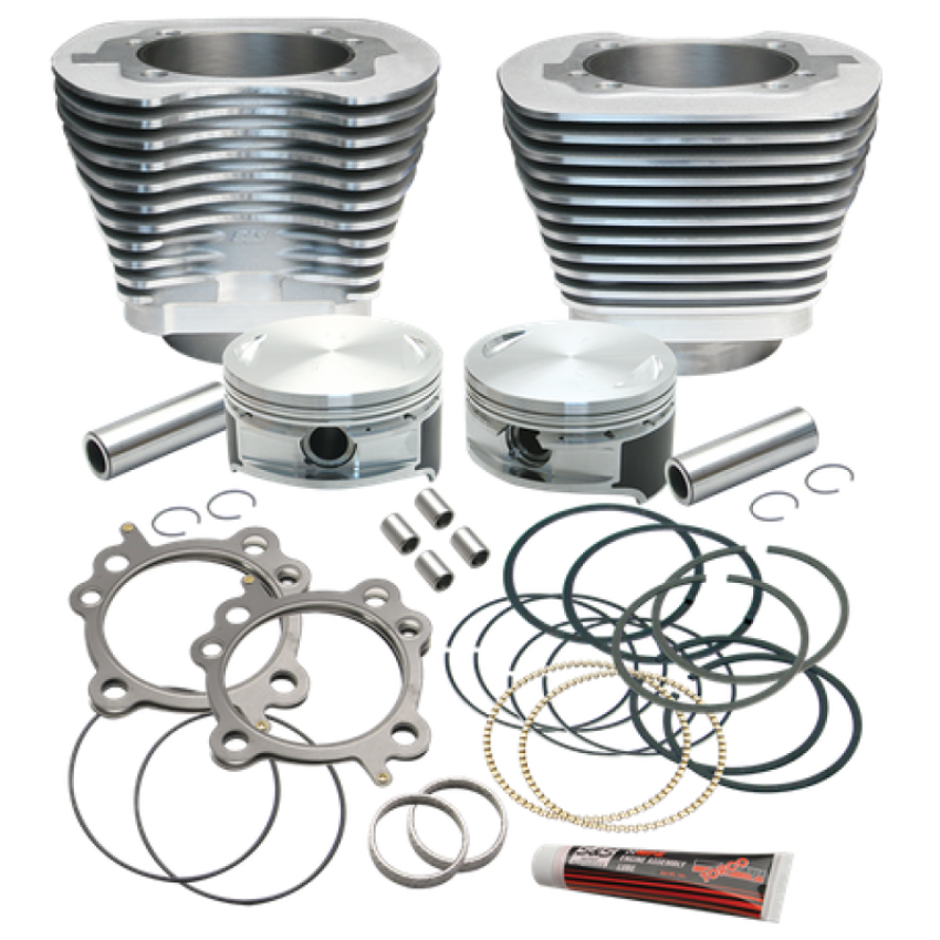 S&S Cycle 910-0199 99-16 BT Replacement 3-7/8in Bore Cylinder & Piston Kit For S&S 106in Stroker Kit - Silver