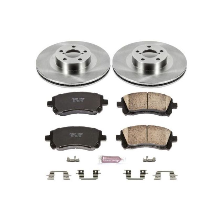 PowerStop KOE2369 OE Stock Replacement Low-Dust Ceramic Brake Pad and Rotor Kit