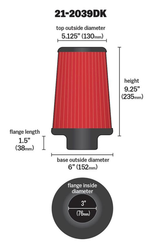 AEM 21-2039DK AEM DryFlow Air Filter