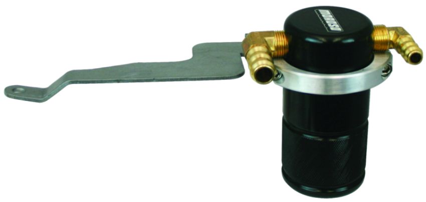 Moroso 85673 15-Up Subaru WRX Air/Oil Separator Catch Can - Small Body - Billet Aluminum - Black Finish