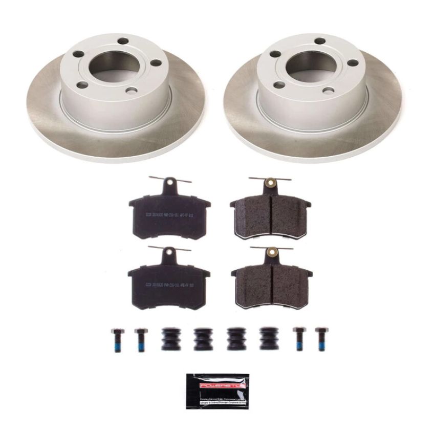 PowerStop SC514 Semi-Coated Rotor and Low-Dust Ceramic Brake Pad Kit