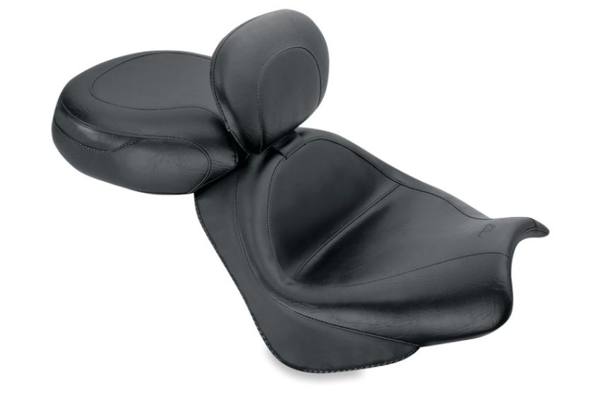Mustang Motorcycle 79341 Mustang 02-08 Honda VTX1800 Retro, S, T Wide Touring 2PC Seat w/ Driver Backrest - Black