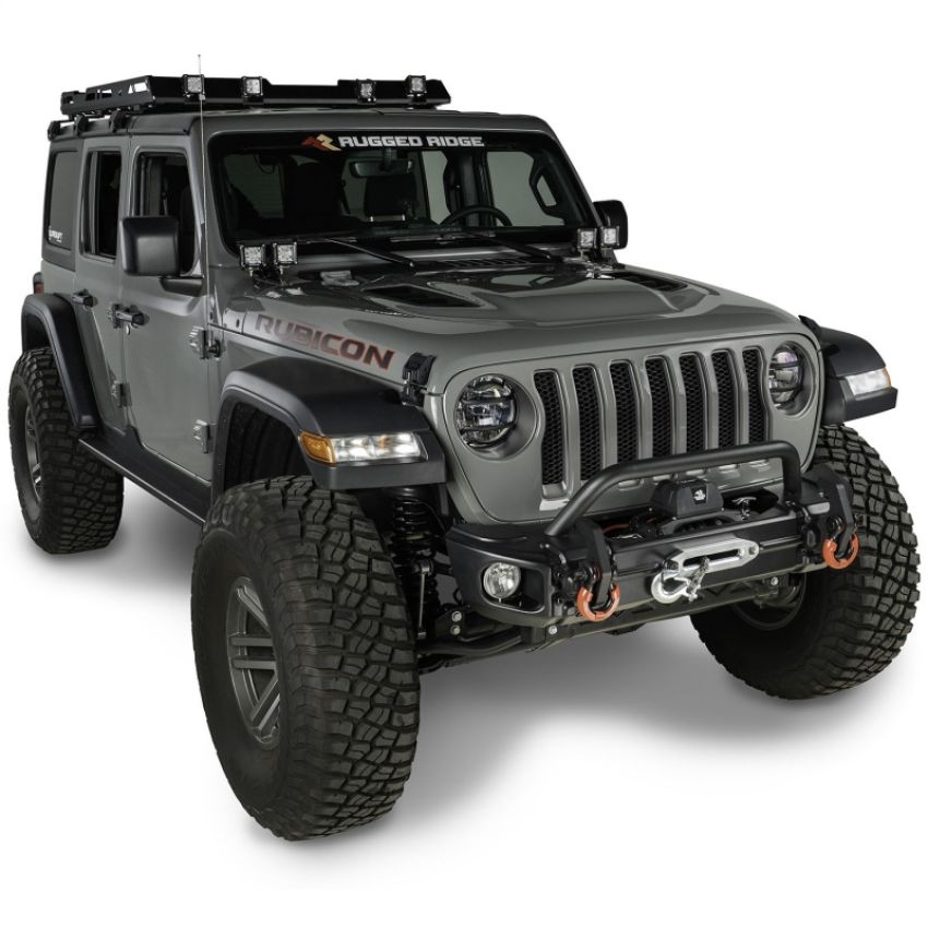 Rugged Ridge 11549.05 18-20 Jeep Wrangler JL/JT Arcus Front Bumper Set w/ Overrider