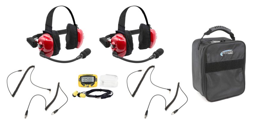 Rugged Radios H80-FAN H80 Track Talk Headset w/ NITRO BEE XTREME UHF Race Receiver and Carry Bag