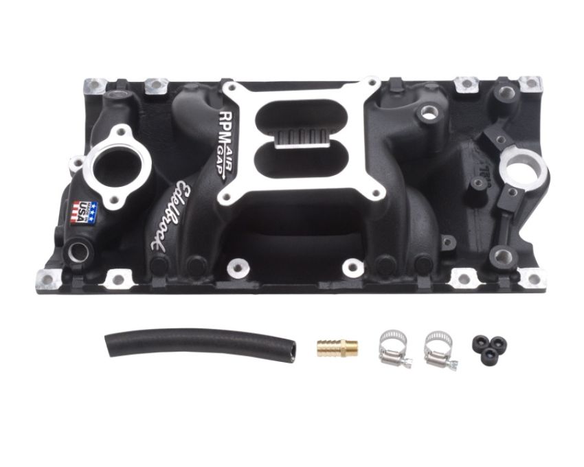 EDELBROCK EDE75163 SBC Performer RPM A/G Manifold - Black