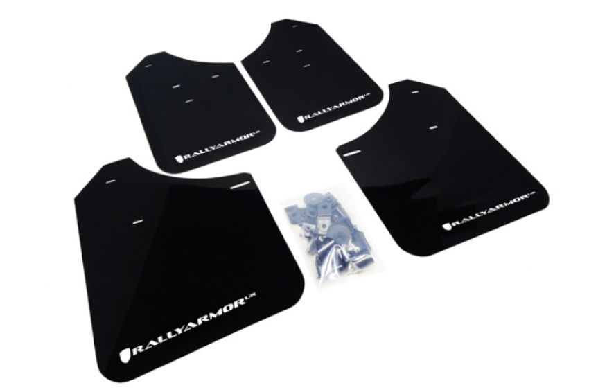 Rally Armor MF1-UR-BLK/WH Black Mud Flap/White Logo