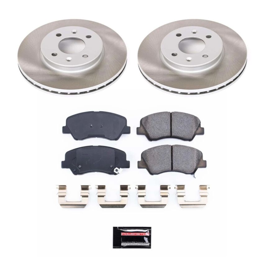 PowerStop SC6508 Semi-Coated Rotor and Low-Dust Ceramic Brake Pad Kit