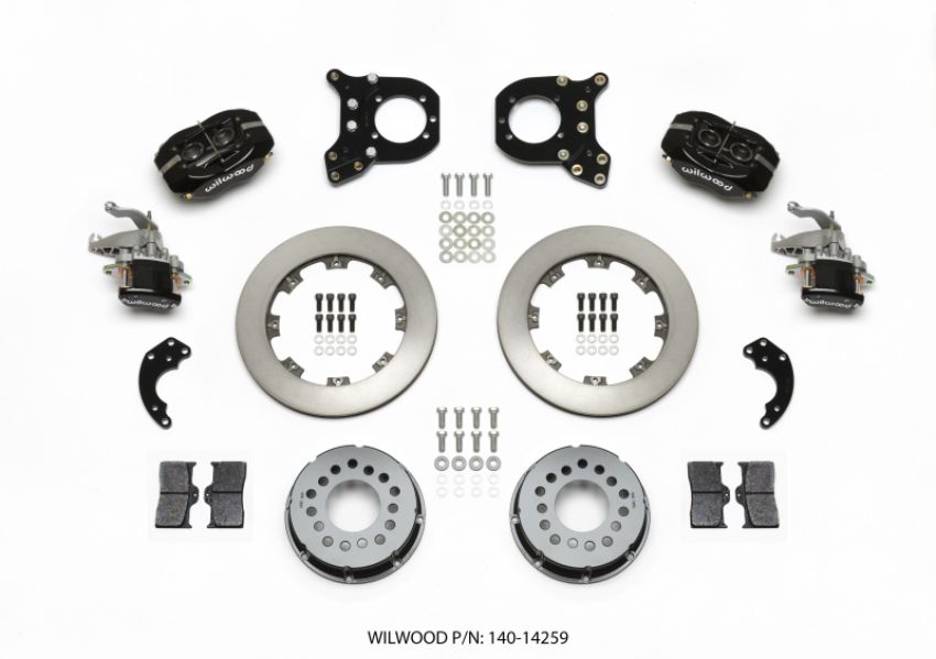 Wilwood 140-14259 Forged Dynalite P/S Rear Kit w/MC4 P-Brake Chev 12 Bolt w/Clip Elimin-Staggered
