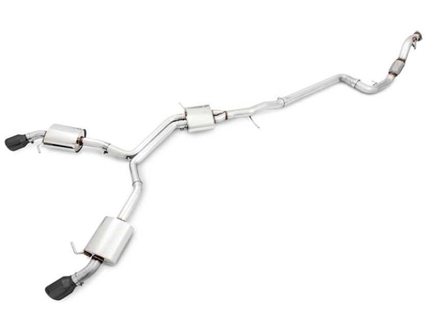 AWE Tuning 3015-33078 Audi B9 A4 Touring Edition Exhaust Dual Outlet - Diamond Black Tips (Includes DP)