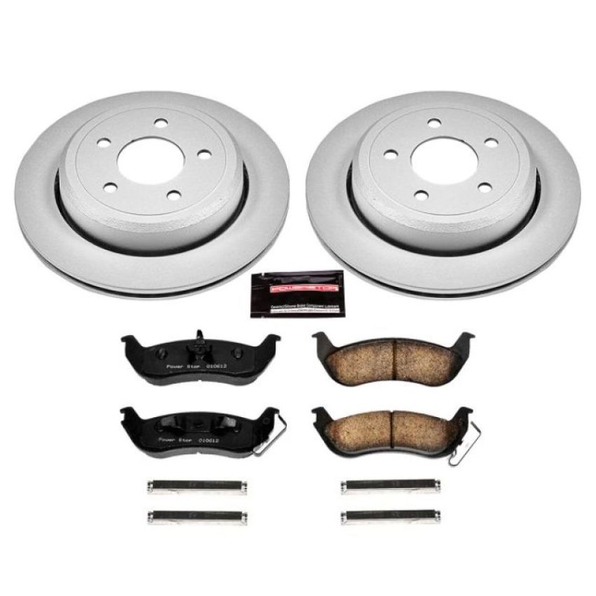 PowerStop CRK1368 Genuine Geomet Coated Rotor and Low-Dust Ceramic Brake Pad Kit