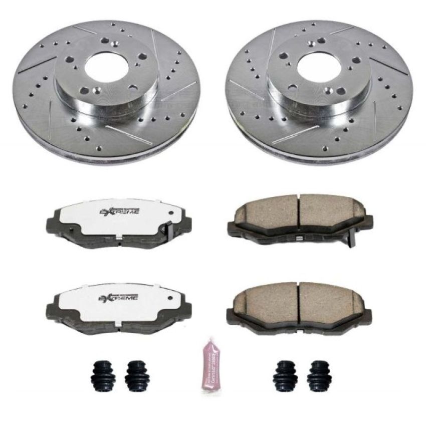 PowerStop K1043-26 Z26 Street Performance Ceramic Brake Pad and Drilled & Slotted Rotor Kit